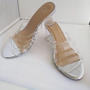 Clear sandals high heels plastic